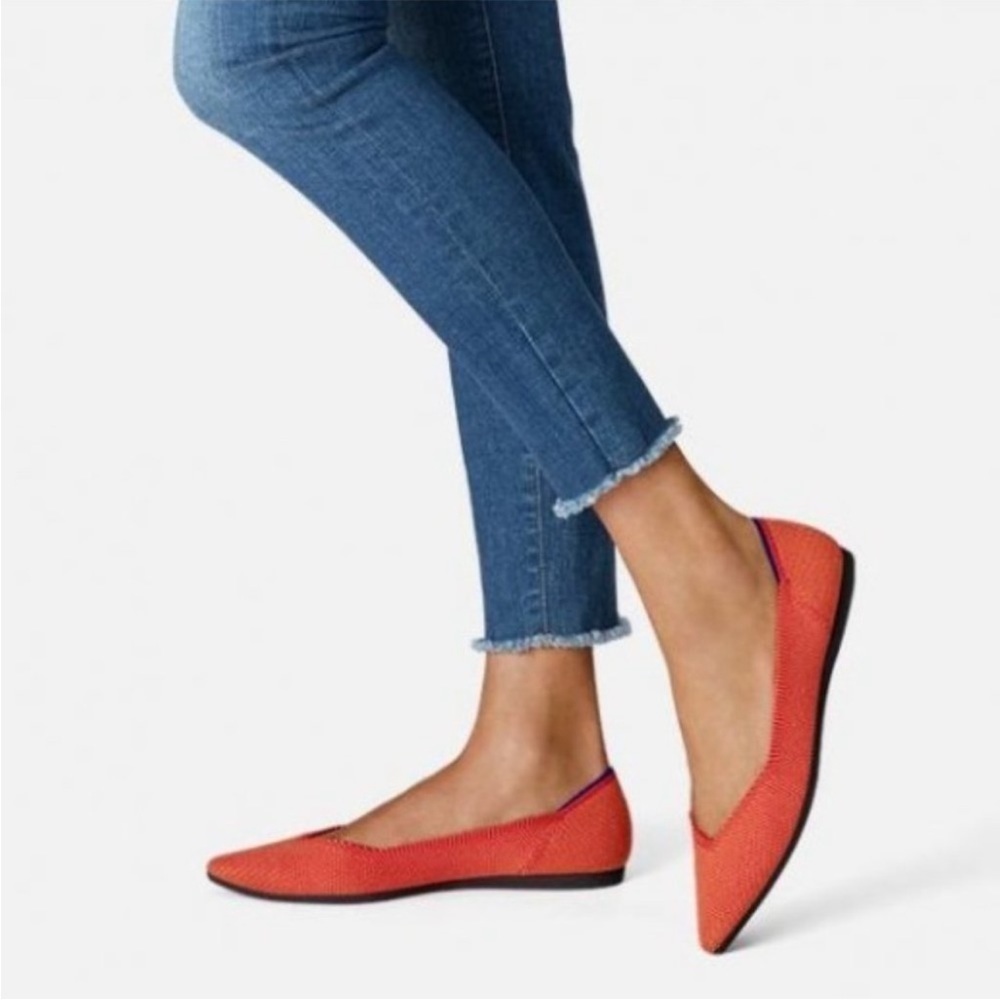 Rothy’s Retired Rare Persimmon The Point Flats Orange Shoe Women’s Size 7